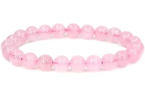 Angelstones Handmade Gem Semi Precious Gemstone 8mm Round Beads Stretch Bracelet 7" Unisex