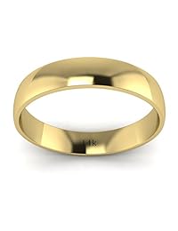 Anillo de boda liso unisex de oro rosa blanco de 14 quilates y oro amarillo de 0.157 in de comodidad tradicional altamente pulido