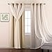 NICETOWN 2 Layers Mix & Match Elegance Biscotti Beige Crinkled Voile & Blackout Curtain Panels with Free Tie-Backs, Home Decor Window Drapes for Nursery (Pack of 2-Layer Draperies, W52 x L84)