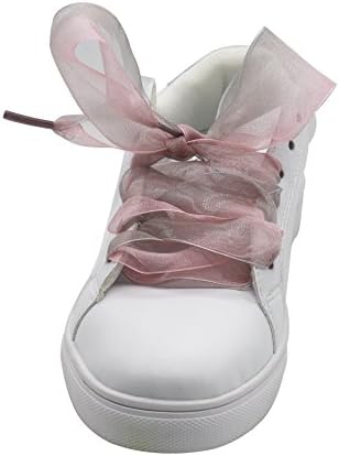Shoe Laces, Soft Casual Flat Satin Ribbon Shoelaces Sneaker Shoestrings for Women Girls 4CM Wide