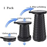 KUSEN Portable Telescoping Camping Stool，Retractable Folding stools olds up 350 Lbs ，Super Compact for Camping Fishing Hiking Gardening and Beach Kitchen, Bathroom, Bedroom, Kids or Adults