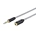 Aux Extension Cable, CableCreation 3.3 Feet 3.5mm Male to Female Extension Stereo Audio Extension Cable Adapter Gold Plated, Compatible Smartphone/Tablet/Speaker,3.5mm Devices& More, Black & White