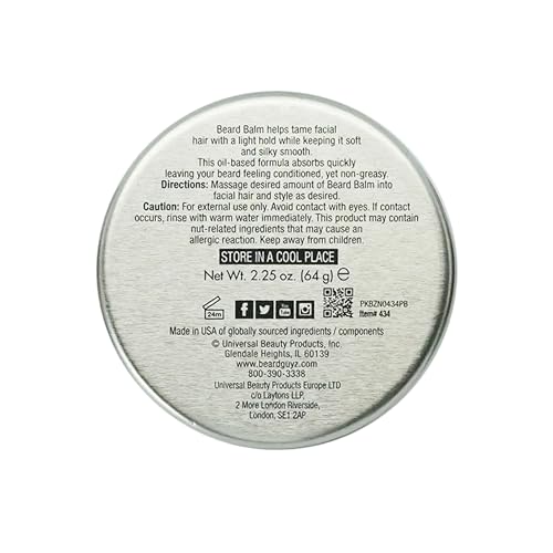 Beard Guyz Beard Balm - Beard Conditioner and Styler for Men, Softens, Tames, and Moisturizes Facial Hair, 2.25 oz