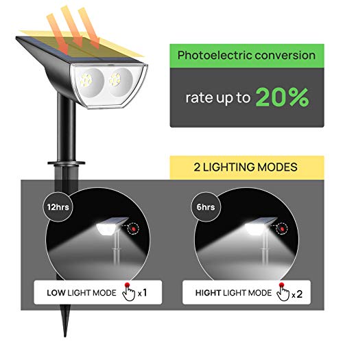 Linkind 6er StarRayS Gartenleuchte Solar, 6500K Kaltweiß Solarleuchte Licht-Sensorik, IP67 Wasserdicht Außenwandleuchte… – Bild 5