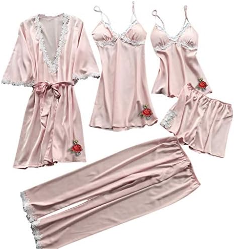 Women Lace Lingerie,Fitfulvan Sexy Nightwear Underwear Babydoll Sleepwear Dress 5PC Suit