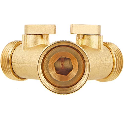Haus & Garten 2-Way Brass Hose Splitter - Thumbnail 2