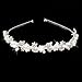 ULTNICE Rhinestone and Pearl Wedding Hairband Bride Bridal Headband Tiara Hair Accessories (Sliver)