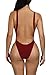 Viottiset Women's High Cut Out Thong One Piece Swimsuit Backless Bikini Bathing Suit Red Small