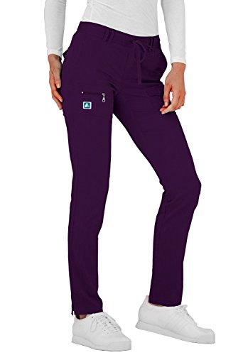 Adar Indulgence Women's Slim Fit Low Rise Tapered Leg 6 Pocket Drawstring Scrub Pants