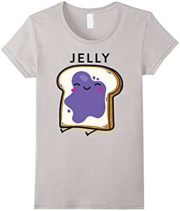 Womens Peanut Butter Jelly 2 Matching BFF Tees Best Friend T Shirts Medium Silver