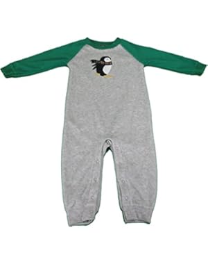 Toddler 24-Months Full Zip Body Suit Gray & Green w/Penguin