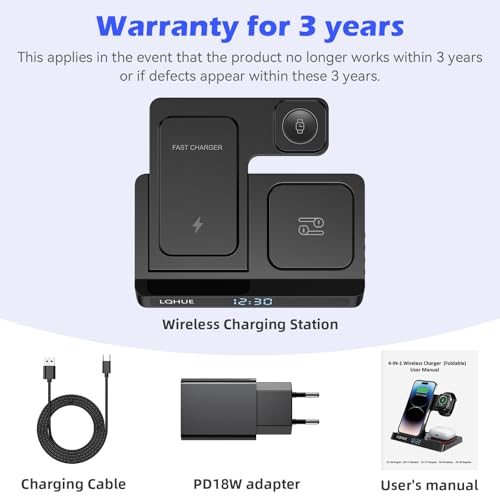 Wireless Charger 4 in 1 Charger for iPhone 16 15 14 13 12 11 Pro SE X XS XR & Watch 9 8 7 6 SE 5 4 3 2,Wireless Charging For i-Watch Ultra 9 8 7 6 SE 5 4 3 Wireless Earphones 3/Pro 2
