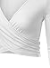 VETIOR Women's Deep V Neck Long Sleeve Unique Cross Wrap Slim Fit Crop Tops Medium White