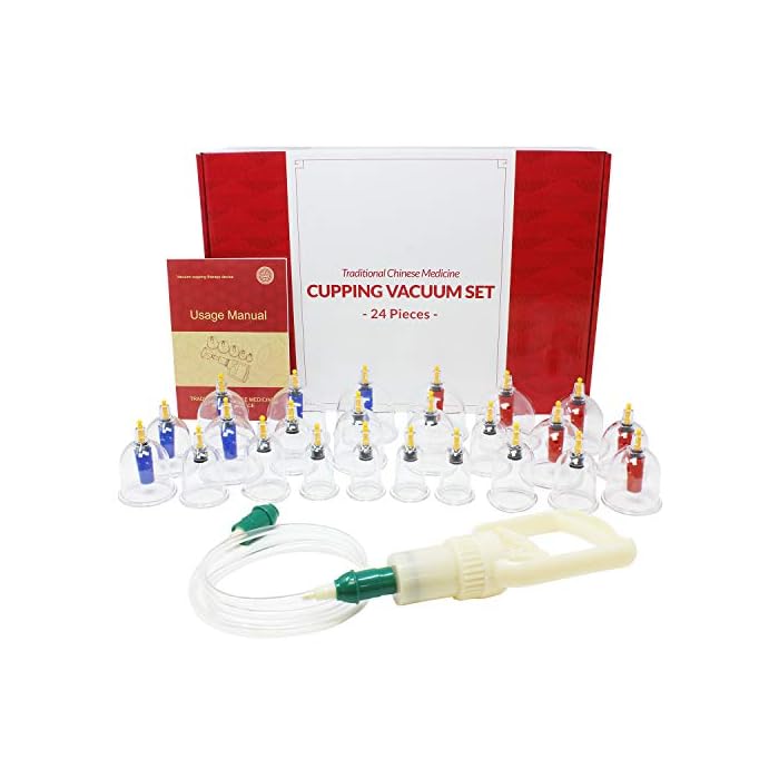 EverOne Biomagnetic Chinese Cupping Therapy Set, Hijama Set of 24 Vacuum Suction Cups