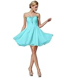 Fashion Plaza Sweetheart Strapless A-line Short Chiffon Homecoming Dress D0363