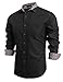Coofandy Men's Casual Dress Shirt Button Down Shirts (XX-Large, NEW-Black)
