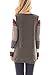 Womens Cotton Striped Casual Sweatshirt Long Sleeve Kangaroo Pocket Color Block Tunic Brown XL