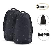 AGPTEK 2-Pack Nylon Waterproof Backpack Rain Cover for Hiking/Camping/Traveling/Outdoor Activities, Black,Blue,Orange,Green,5 Size (XS:10-17L,S:18-25L,M:26-40L,L:41-55L,XL:56-70L)