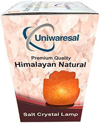 Natural Himalayan Salt Lamp on Solid Neem Wood Base | Romantic Rose Flower | Dual Voltage (AC 230V/110V), UL Listed, 6' Cord &amp; Dimmer Switch, a Great Gift