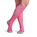 Plus Size Compression Socks 4 Wide Calf, Big and Tall, Men & Women 15-20 mmHg Reduce Pain Swelling. Maternity Nurse Travel Diabetic & Medical (WF LG, PINK)