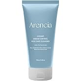 ARENCIA Hyssop Sebum Control Rice Cake Cleanser, 5.29 oz, AHA Tea Tree Face Wash for Oily Combination Skin