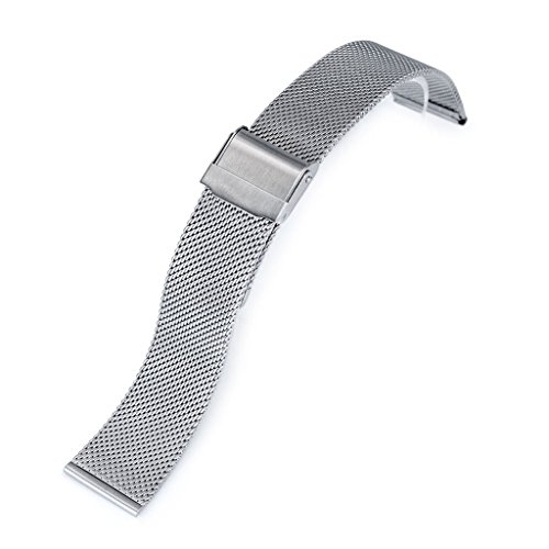 18mm Classic Vintage Knitted Superfine Wire Mesh Watch Band, Brushed