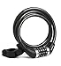 Wordlock Combination Bike Cable Lock – 4 Dial, 5 Foot, Black , 7.70in. x 6.00in. x 1.30in.