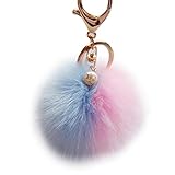 Car Key Pendant,TOOPOOT Artificial Rabbit Fur Keychain Car Key Ring Key Chain (f)