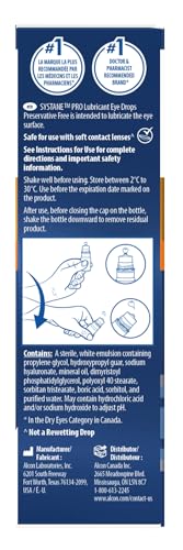 Systane PRO Preservative-Free Lubricating Eye Drops for Dry Eye Relief, Triple-action Formula, Long-lasting Hydration, Relief from Digital Strain – 2 x 10 mL