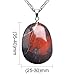 iSTONE Natural Gemstone Blood Stone Water Drop Pendant Necklace with Stainless Steel Chain 20 Inch