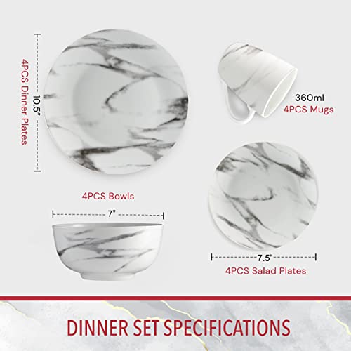 Marble Plates and Bowls Sets, Modern Dinnerware Set, Kitchen Dinnerware