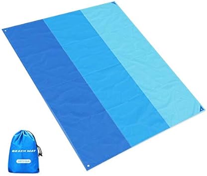 Amazon Epn 多機能レジャーシート 0ｘ210cm 6 8人用 グランドシート 防水 折りたたみ式 テントシート ピクニックマット 薄型 軽量 キャンピングマット キャンプ 花火大会 お花見 q 防災用 お釣り 遠足 海水浴 登山用 収納袋付き ペグ6個付き １年保証付き ブルー