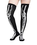 Glow in the Dark Thigh High Skeleton Socks