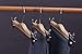 JS HANGER Wooden Pants Hangers, 10 Pack Light Weight Wood Skirt Hangers with 2-Adjustable Clips, Natural Finish