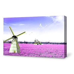 Canvas Wall Art for Living Room,Bedroom Home Artwork Paintings Romantic Lavender Ready to Hang - 12x18 inches