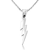 Claddagh Gold .925 Sterling Silver Thunderbolt Lightning Bolt Necklace | Choice of Pendant Only or Chain Length
