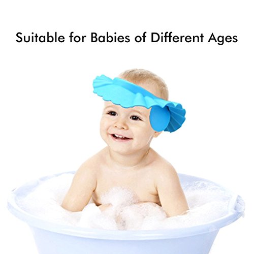 Formemory 3Pcs Baby Bath Earmuffs Shampoo Cap, Children's Safe Shampoo Shower Bathing Protection Adjustable Waterproof Bathing Cap