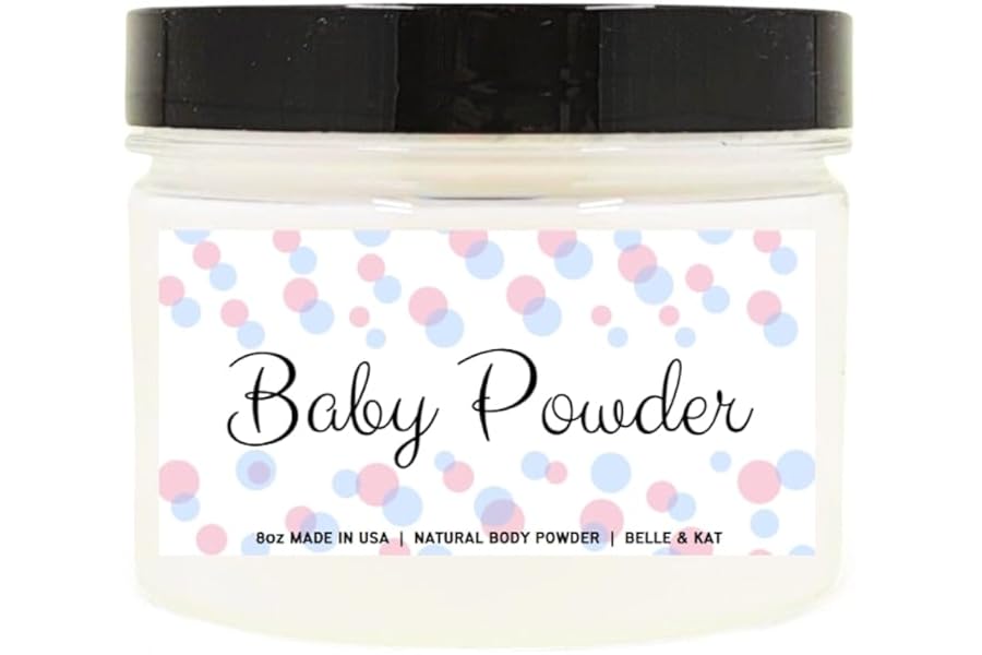 Body Powder for Women & Men Scented Baby Powder (classic scent), Bath Perfume Dusting Powder with Fragrance & Essential Oils, Talc-Free, 8oz Container, Made in USA