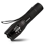 ON THE WAY A100 High Powered Handheld XM-L T6 Led Flashlight Light Torch Lamp, Portable LED Tactical Flashlight with Adjustable Focus and 5 Light Modes, Tac Light For Camping Hiking Hunting