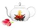 Tea Beyond Tea Gift Blooming Flower Tea Gift Set 45 Oz / 1330 ml Glass Tea Pot and Fab Flowering Tea 12 Tea flower Iced Or Hot Loose Leaf Green Tea