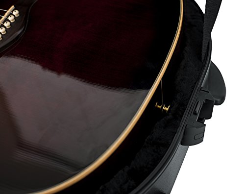 Gator Cases Molded Flight Case For Acoustic Dreadnought Guitars With TSA Approved Locking Latches, (GTSA-GTRDREAD)