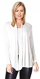 Womens Open Drape Cardigan Reg and Plus Size Cardigan Sweater Long Sleeves - USA White Large