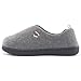 Women's Comfort Polar Fleece Slip on Slippers Color Block Memory Foam House Loafers Shoes w/ Indoor, Outdoor Sole Gray Medium