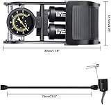 WEIDMAX Double Barrel Floor Pump 160 PSI with Gauge & Dual Cylinder view 4