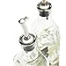 Olive Oil Bottle Set Glass Dispenser Vinegar Cruet 17oz. with Stainless Steel Leak Proof Pourer Spout for Cooking or Salad Dressing by CEDAR HOME, 2 Pack, Blue