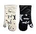 AIYUE Oven Mitts Thick Cotton Kitchen Oven mitt | Funny Cat Oven Gloves with Long Sleeves | Heat Resistant to 482 °F | Machine Washable | Suitable for Cooking Baking BBQ