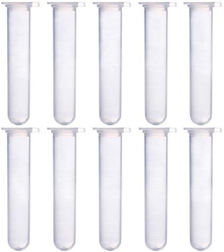 Siumir 10 ML Clear Plastic Centrifuge Tube with Attached Snap Cap Sample Container 100 pcs for Laboratory, Hospital, Research Institution