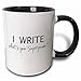 3dRose mug_194455_4 I Write - What's Your Superpower - Fun Gift For Writers - Writing Love Mug, Black, 11 oz