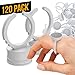 120 Pack - Makeup Rings Tattoo Ink Rings Cups Makeup Glue Ring Cup Disposable Glue Holder Plastic Tattoo Ink Pigment Ring Adhesive Makeup Rings Palette for Eyelash Extension Nail
