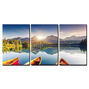 Mountain Lake in Slovakia - Canvas Art Wall Art - 16"x24"x3 Panels